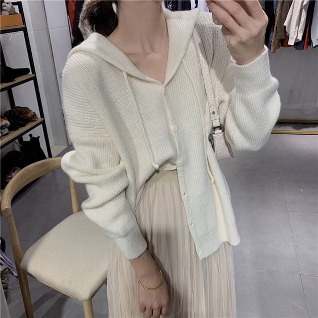 Cardigan à capuche avec col en V en 7 couleurs