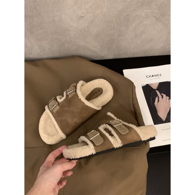 Sandales à enfiler en polaire