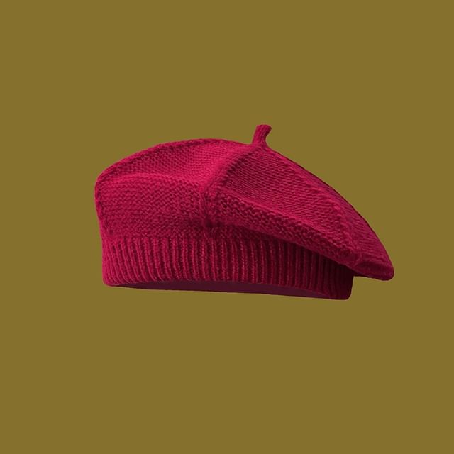 Béret en tricot uni