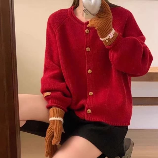 Cardigan ras du cou doux