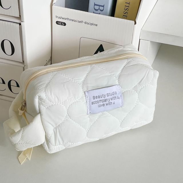 Trousse de maquillage / pochette / trousse à crayons en tissu avec lettrage appliqué (différents modèles)