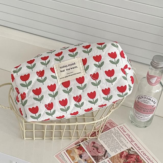 Trousse de maquillage / pochette en tissu fleuri (différents modèles)