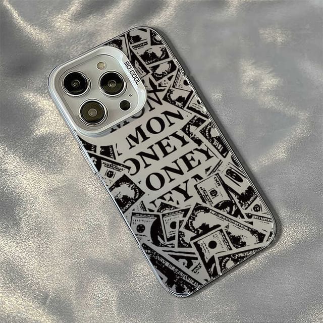 Coque de téléphone à motif de billets de banque - iPhone 16 Pro Max / 16 Pro / 16 Plus / 16 / 15 Pro Max / 15 Pro / 15 Plus / 15 / 14 Pro Max / 14 Pro / 14 Plus / 14 / 13 Pro Max / 13 Pro / 13 / 13 Mini
