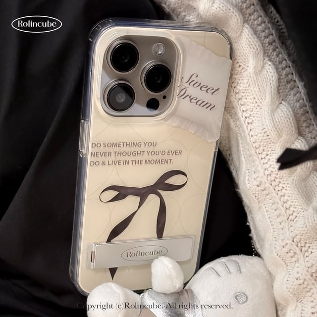 Étui de téléphone avec support de lettrage en ruban