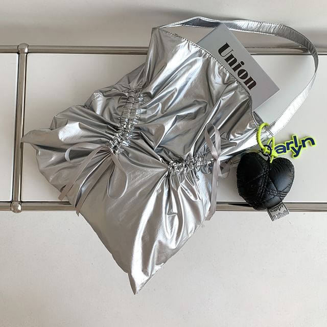 Bag Bow Shopper Plain Drawstring