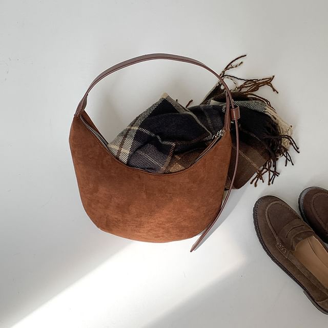 Faux Bag Shoulder Suede