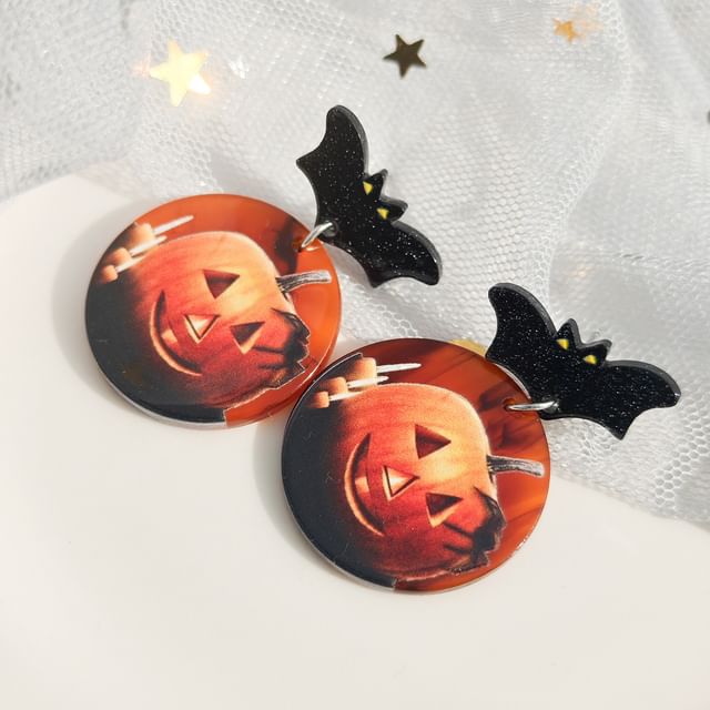 Boucles d'oreilles pendantes en acrylique Halloween