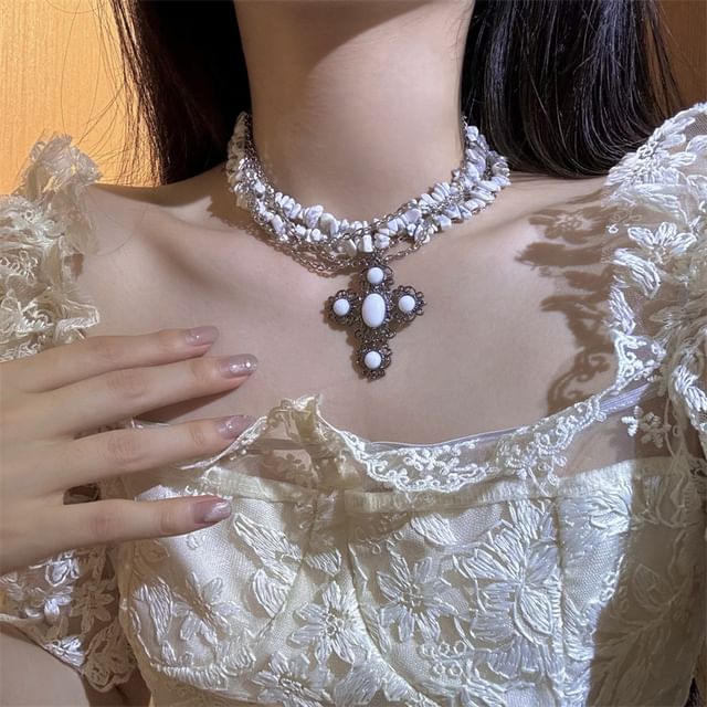 Cross Necklace Beaded