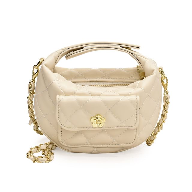 Chain Bag Quilted Faux Leather Strap Crossbody