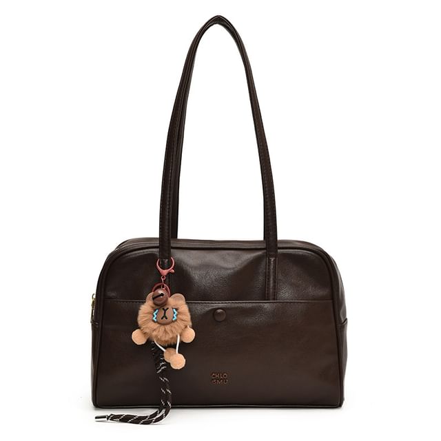 / Charm Bag Faux Leather Tote Set Lettering