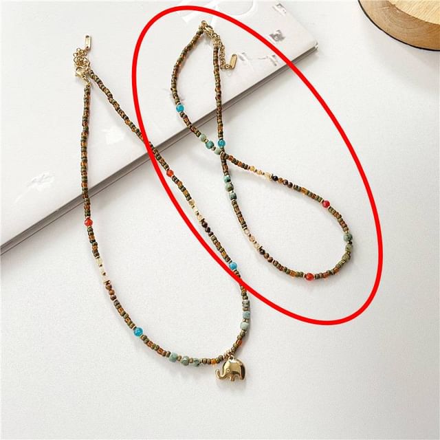 / Elephant Beaded Necklace