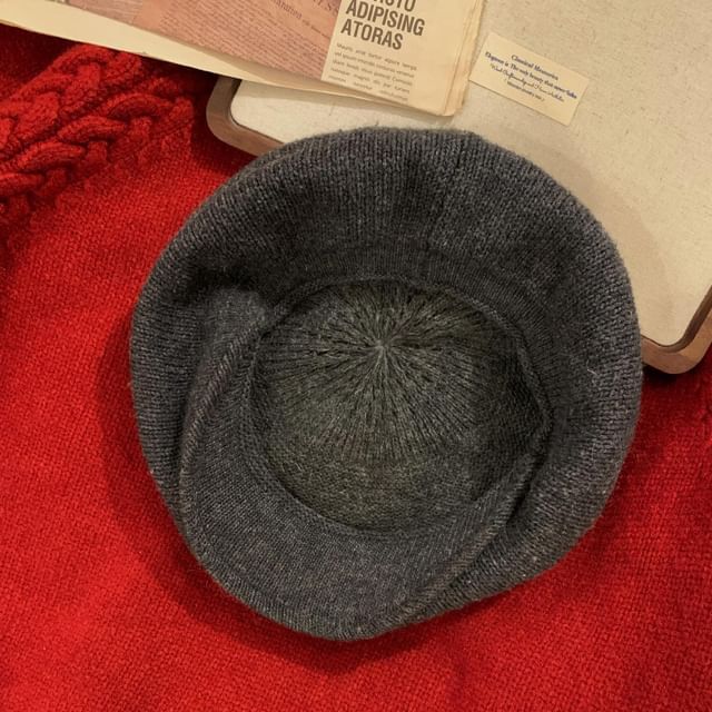 Knit Plain Cap Newsboy