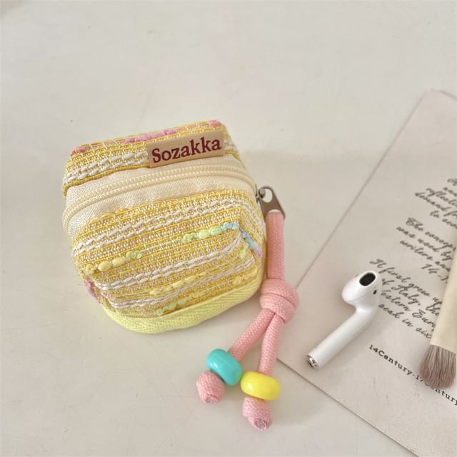 Porte-monnaie à appliques en blocs de couleurs