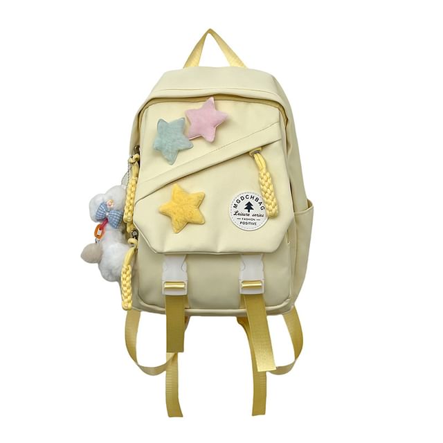 Charm Backpack Star Bag Lettering Nylon / Badge Laptop Applique Set