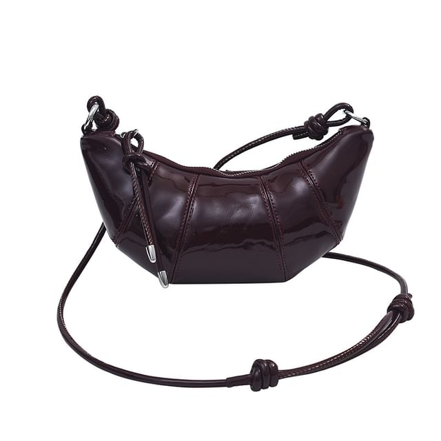 Leather Plain Bag Faux Crossbody