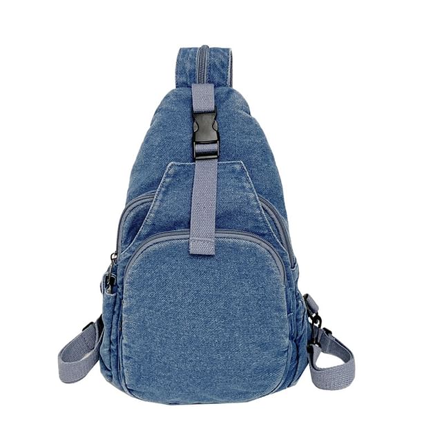 Sling Buckle Denim Bag