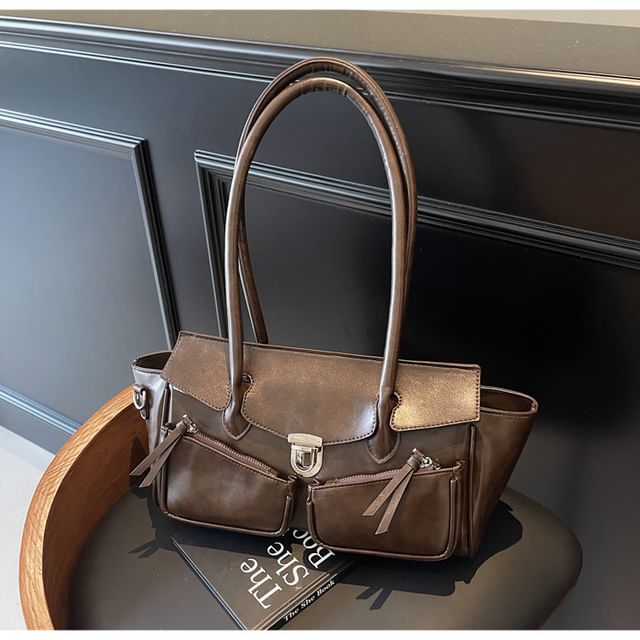 Tote Multi-Pocket Faux Bag Leather
