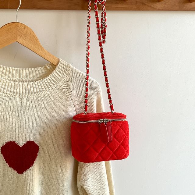 Bag Strap Crossbody Quilted Velvet Chain