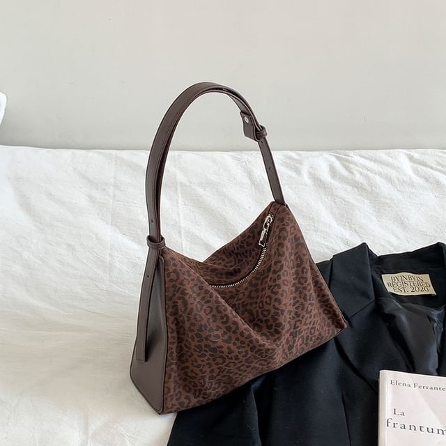 Crossbody Bag Print Faux Leather Leopard