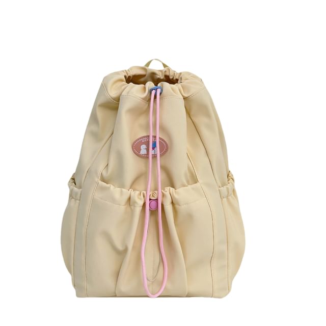 Drawstring Backpack Nylon Applique