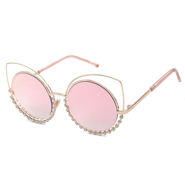 Eye Frame Metal Cat Rhinestone Sunglasses