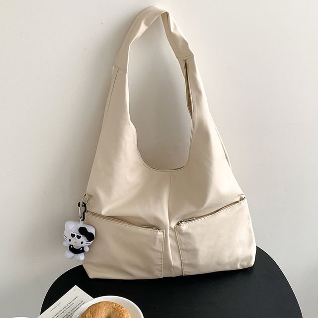 Multi-Pocket Leather Tote Bag Faux