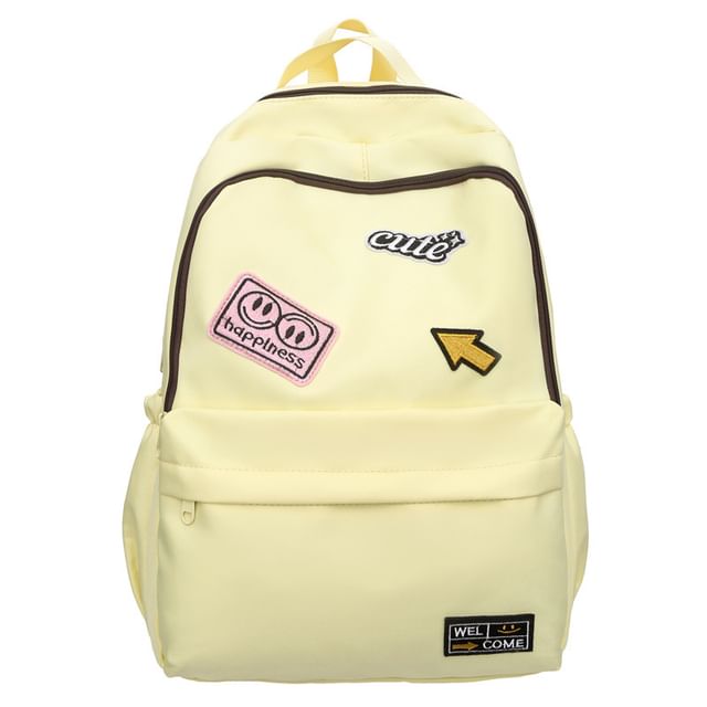 Backpack Nylon Laptop Lettering Applique