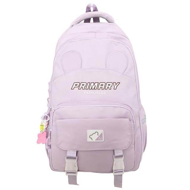 Laptop Print Backpack Lettering Nylon