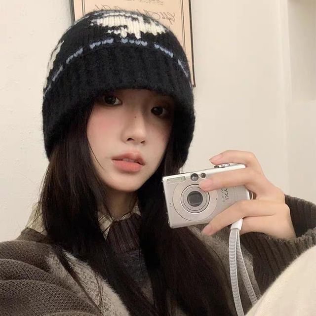 Patterned Hat Knit Cloche