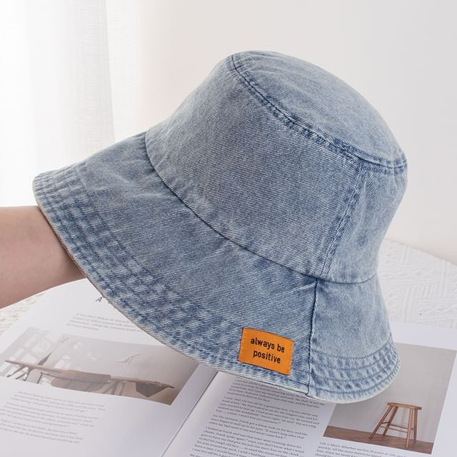Bucket Denim Applique Hat