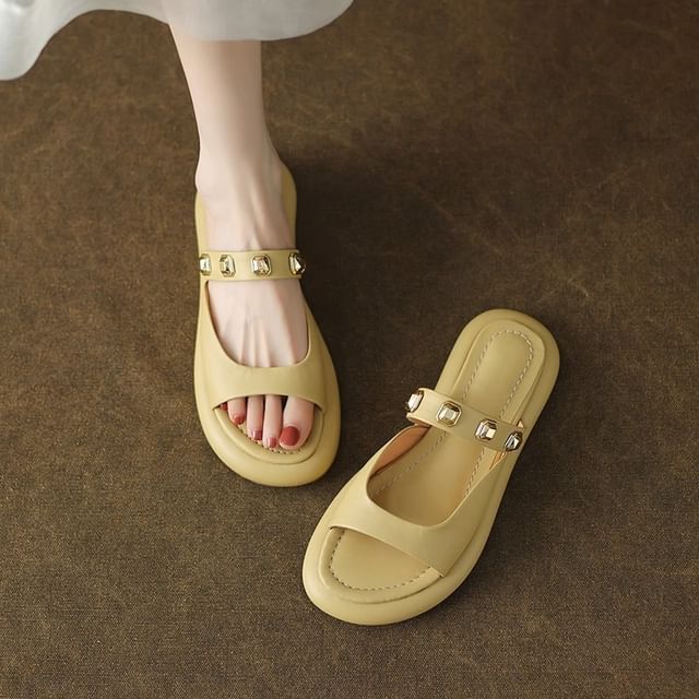 Sandals Slide Platform Studded