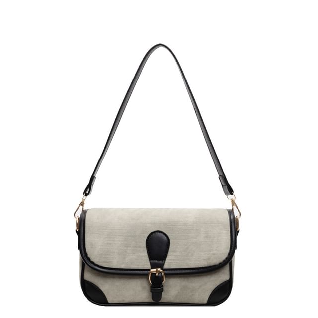Contrast Faux Crossbody Leather Bag Piping