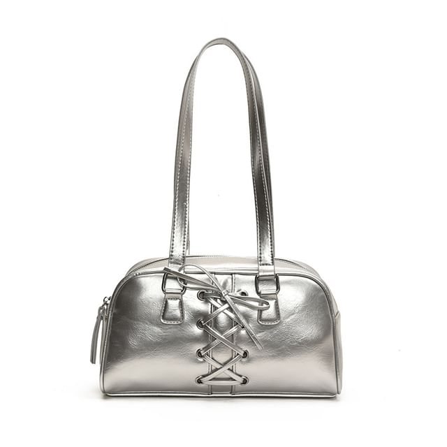 Lace-Up Leather Faux Bag Shoulder