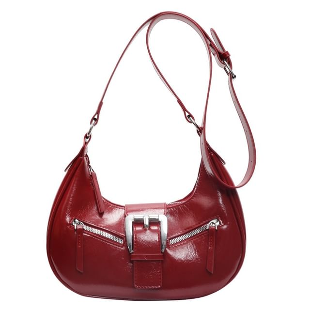 Bucked Leather Faux Shoulder Bag