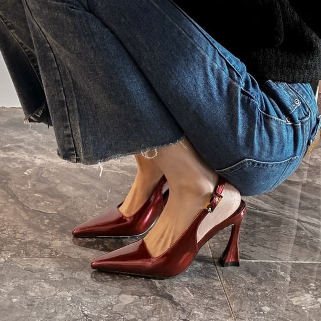 Heel High Pumps Buckled Slingback