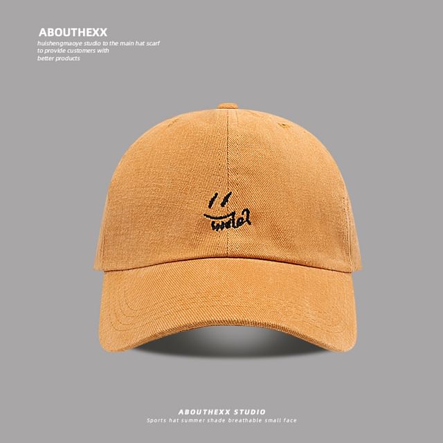 Cap Baseball Smiley Embroidered