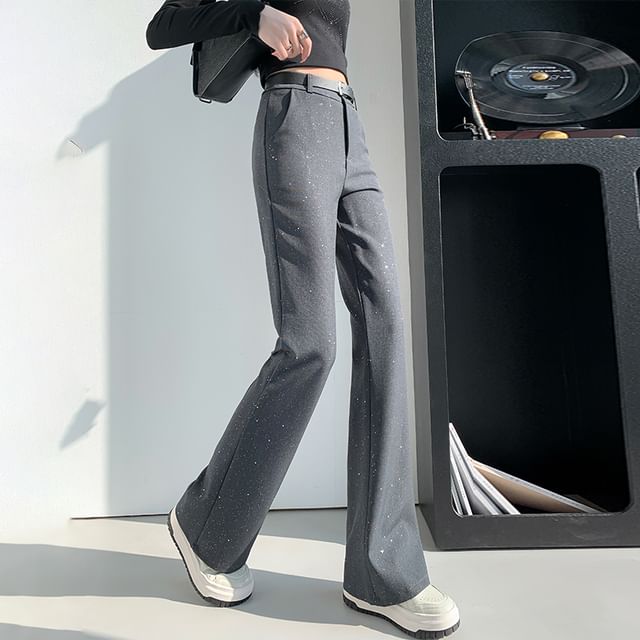 Flared High Sequin Rise Pants