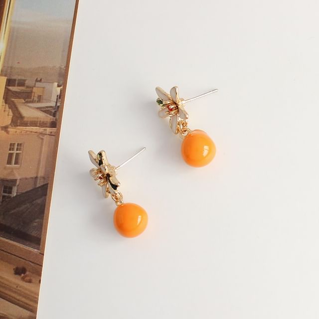 Clip-On Drop Flower / Earring Rhinestone