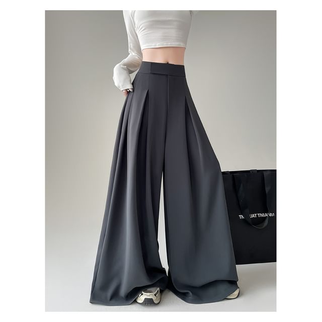 Plain High Waist (Various Designs) Wide Pants Leg Dress