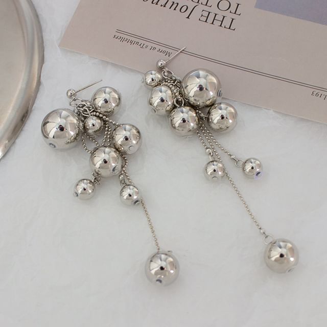 Drop Clip Ball Earring On /