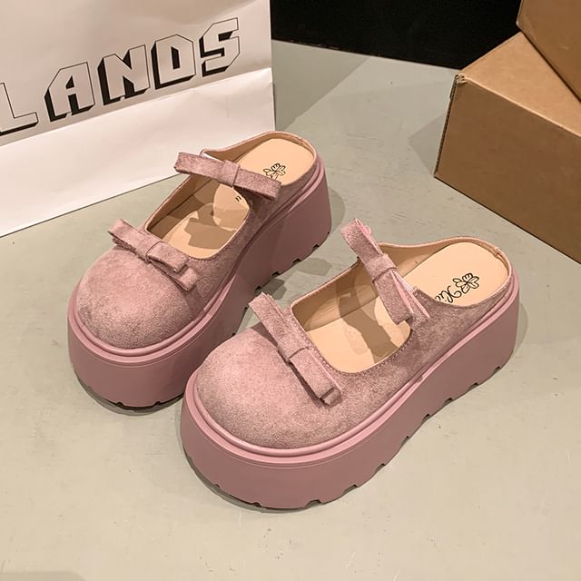 Accent Mary Platform Jane Plain Bow Mules