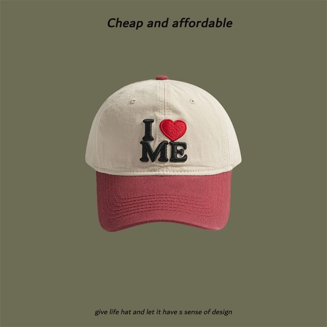 Cap Two-Tone Heart Embroidered