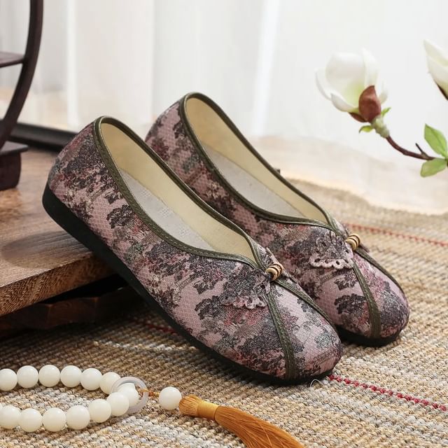 Floral Panel Flats Print
