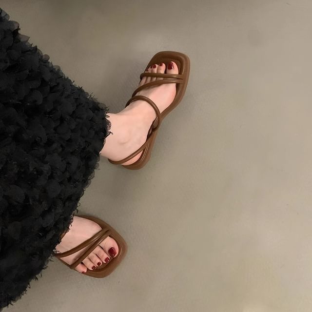 Flat Strappy Sandals Slide