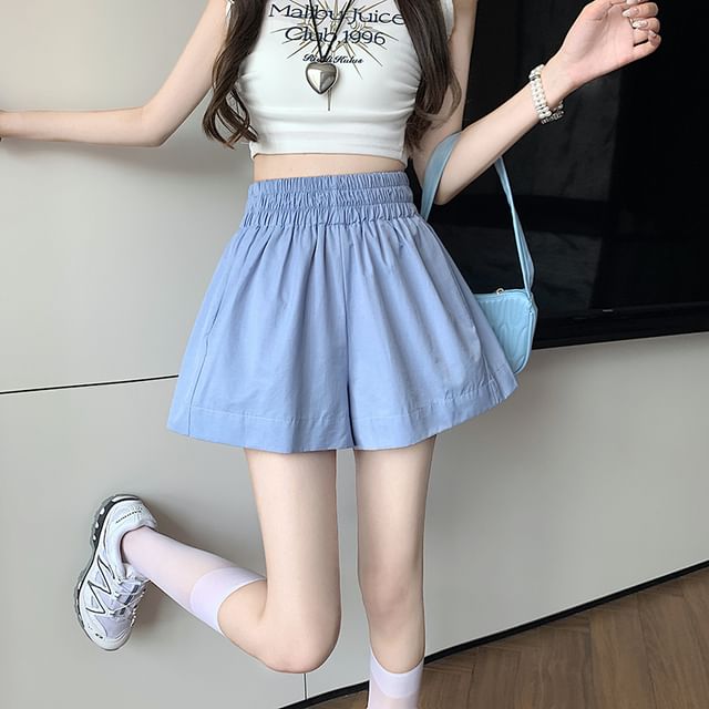 Waist Shorts Plain Elastic