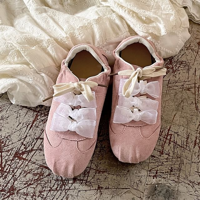 Leather Sneakers Faux Plain Lace-Up