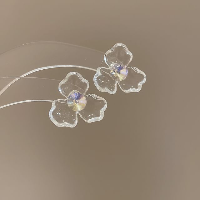 Designs) Floral Rhinestone (Various Acrylic Earring Statement