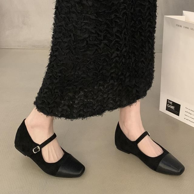 Hidden Cap Square Wedge Jane Toe Mary Pumps