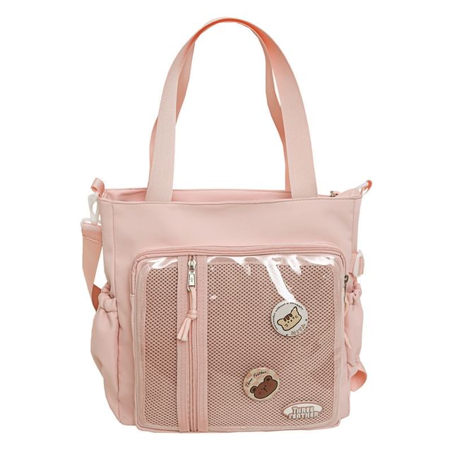 Multi-Pocket Badge + Tote Bag Set: Gingham