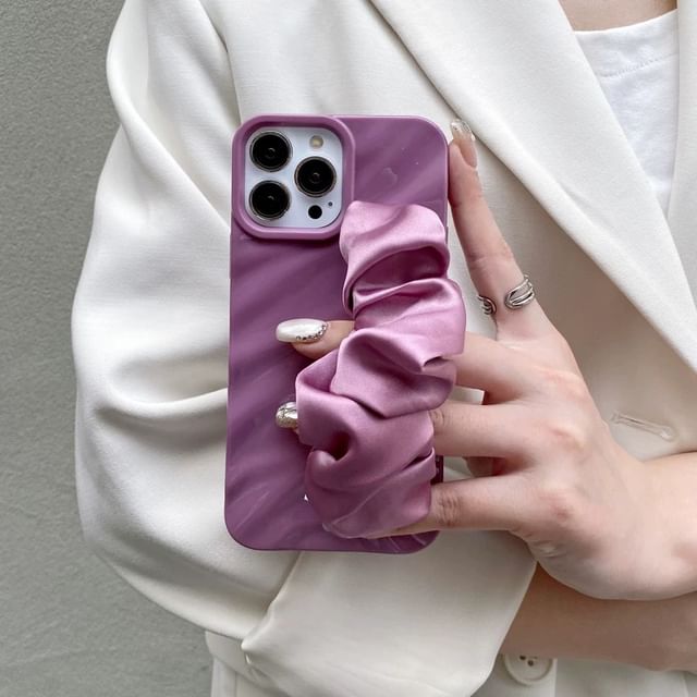 Case Shirred Plain Fabric Phone Strap